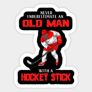 Old man hockey gift idea, for hockey lovers Sticker